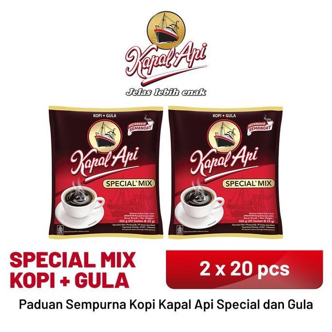 

baru kapal api special mix 2 bag (20x23gr) - kopi bubuk sachet siap seduh