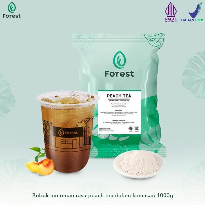

baru bubuk minuman peach tea forest 1kg - powder drink teh buah kekinian