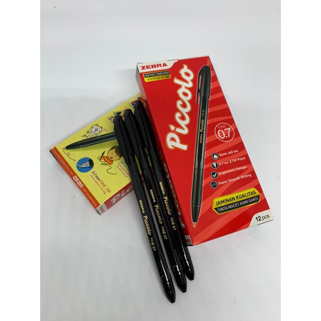 

BOLPEN ZEBRA PICCOLO 0.7 BLACK PACK / PEN ZEBRA PICCOLO / BALLPOINT PICCOLO ISI 12