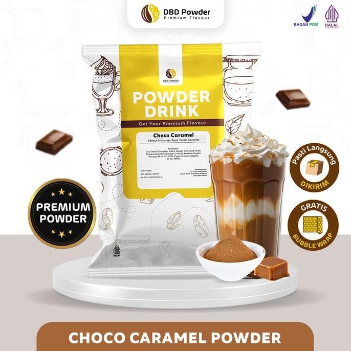 

baru bubuk minuman choco caramel 1kg - serbuk cokelat karamel dbd powder premium