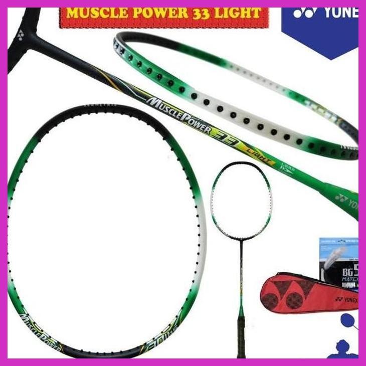 (OLAHRAGA) FREE RAKET BADMINTON YONEX MUSCLE POWER MP33 SET LENGKAP ORI GOOD QUALITY