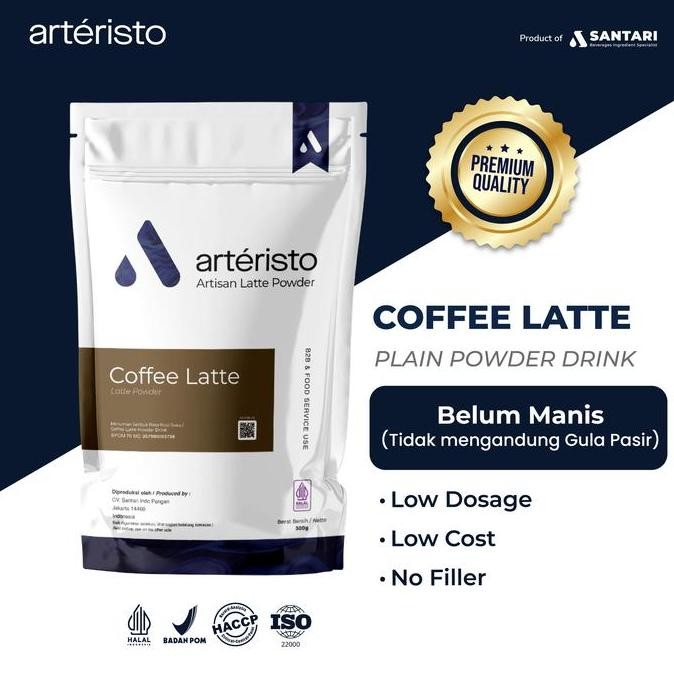 

baru bubuk minuman arteristo coffee latte 500gr - premium tanpa gula