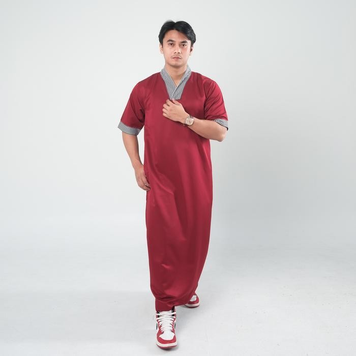 Jubah Pria Muslim Reguler Lengan Pendek Jubah Gamis Pria Busana Muslim Baju Jubah Muslim Jubah Pria 