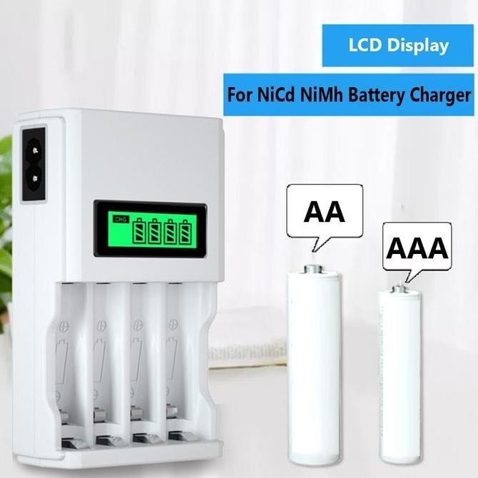 SALE CHARGER BATERAI LCD 4 SLOT AA AAA SUPER QUICK CHARGER LBX DIGITAL DISPLAY