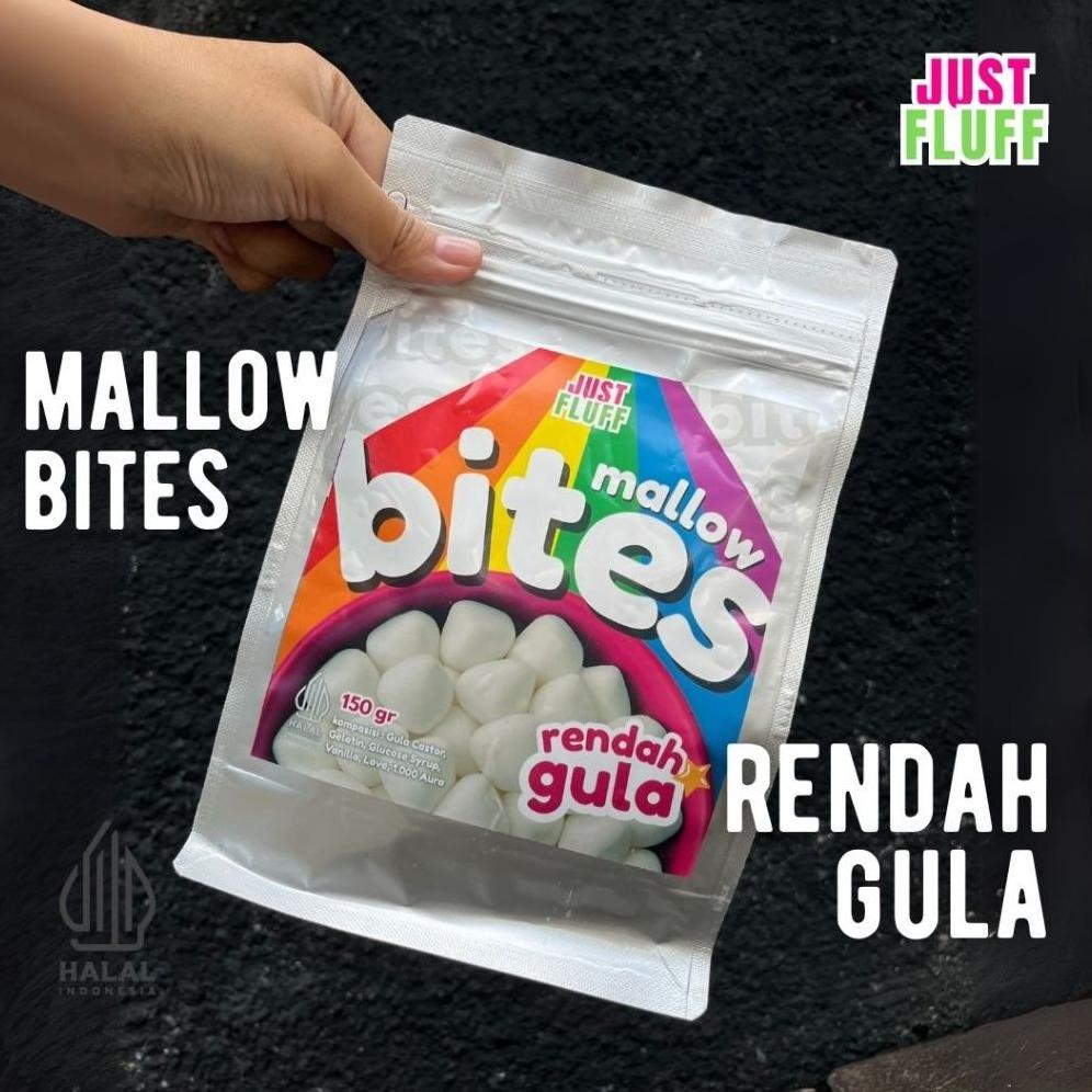 

Marshmallow Bites JUSTFLUFF [Plain Marshmallow] [Rendah Gula] [Halal] [150G]