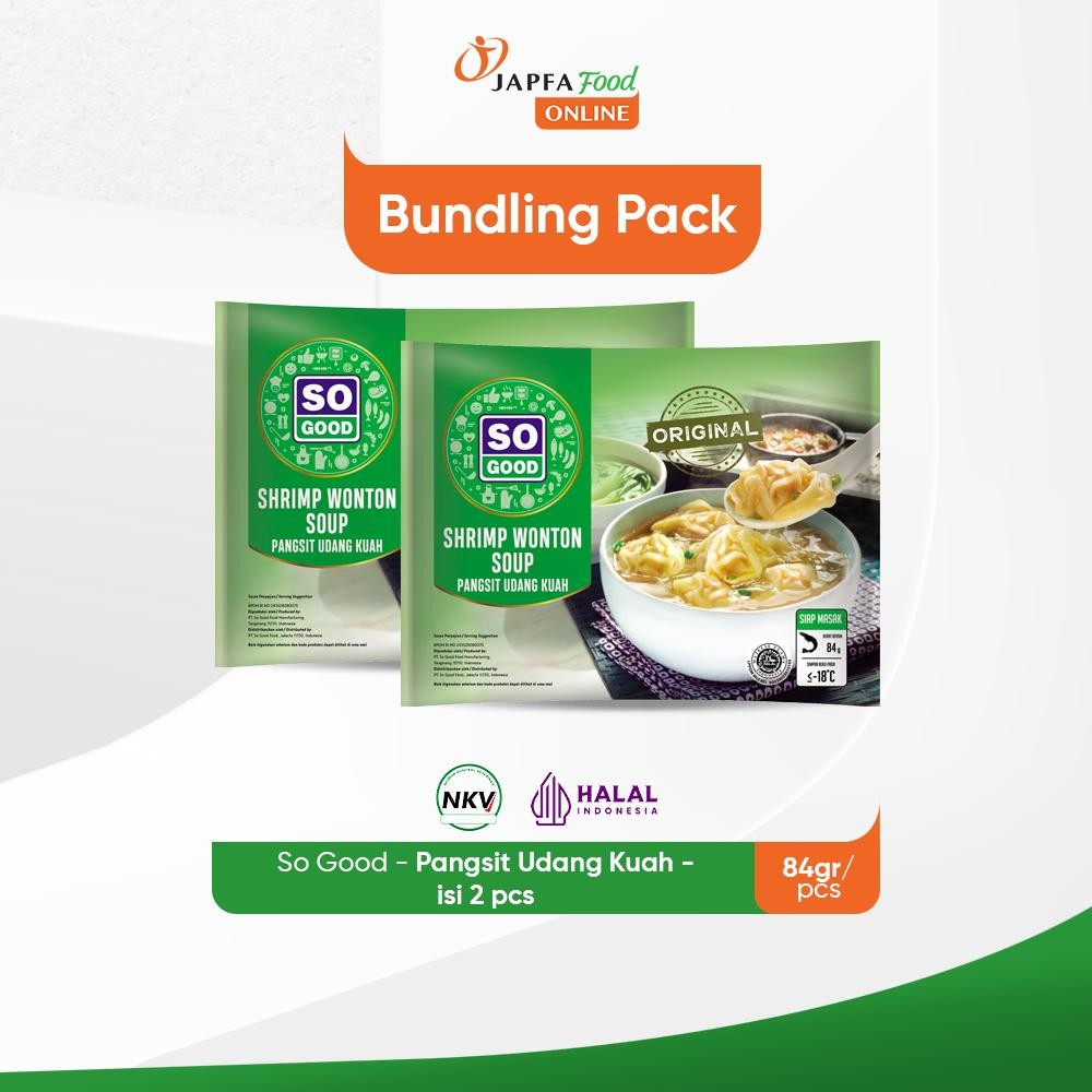 

So Good Pangsit Udang Kuah/Shrimp Wonton Soup 84 gr - Isi 2 pack