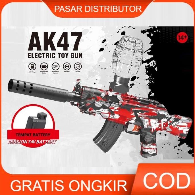 diskon mainan ak47 btc-3040 elektrik anak - water bubble gun outdoor toy