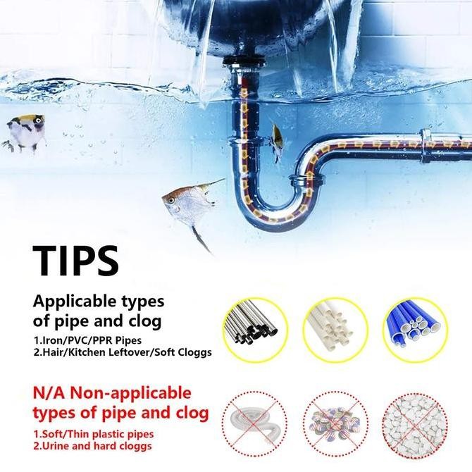 15m Pipe Cleaner Pipa Pembersih Saluran Mampet Pembersih Pipa