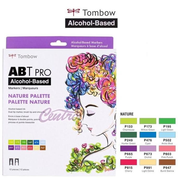 

NEW Tombow ABT Pro NATURE Palette Art Markers Set 12 Dual Tip Brush Pen