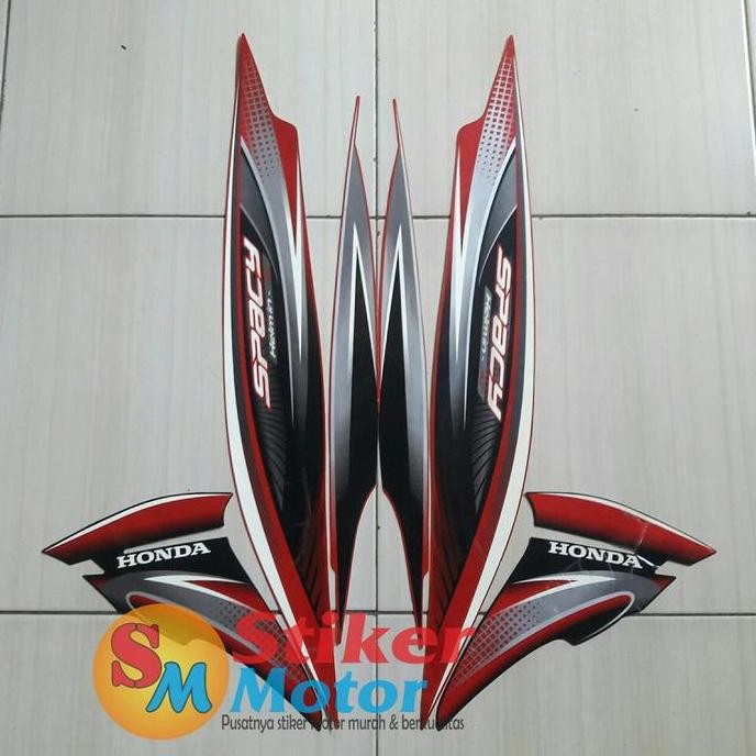 TERLARIS STICKER BODY MOTOR HONDA SPACY 2012 MERAH