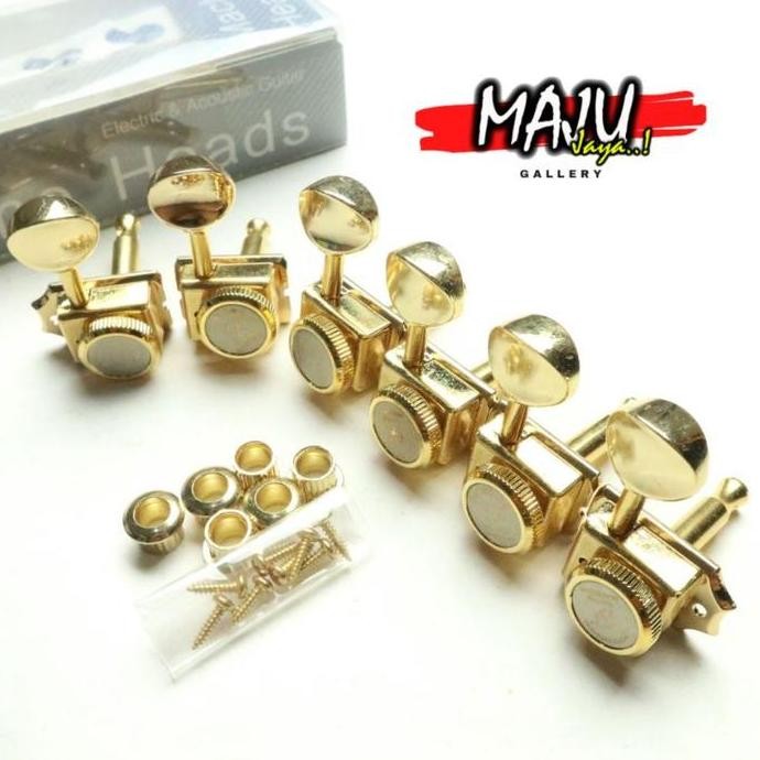 DRYER MACHINE HEAD LOCKING GITAR ELEKTRIK VINTAGE KLUSON GOLD ORIGINAL DAN TERPERCAYA