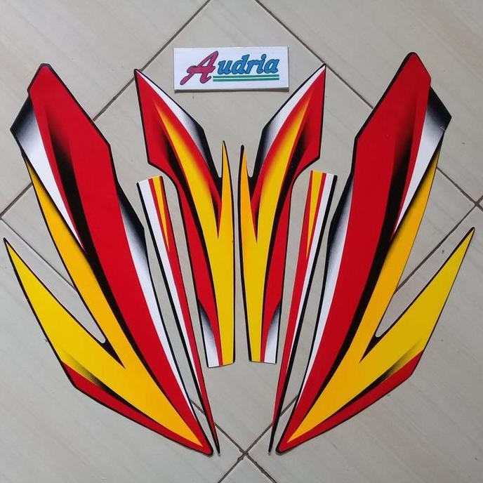 BEST SELLER STRIPING STICKER MOTOR HONDA GL MAX 2005 HITAM-MERAH