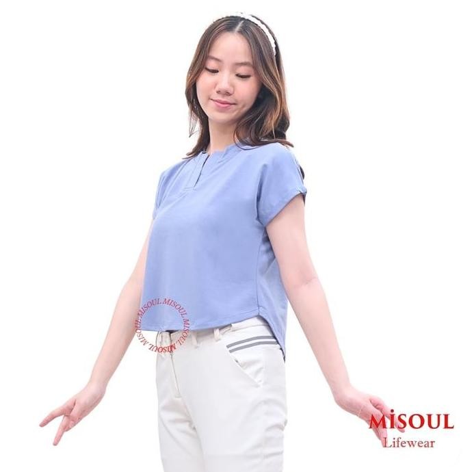 Crop Top Klep Zea Misoul - Baju Atasan Wanita Korean Style Lengan Pendek   Original