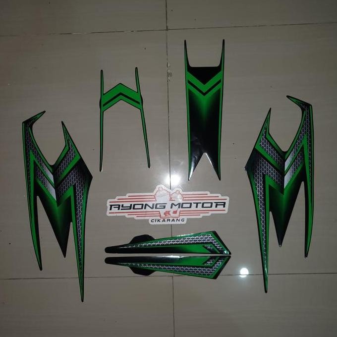 TERBARU STRIPING RX KING SE 2003 CUSTOM HITAM (HIJAU)