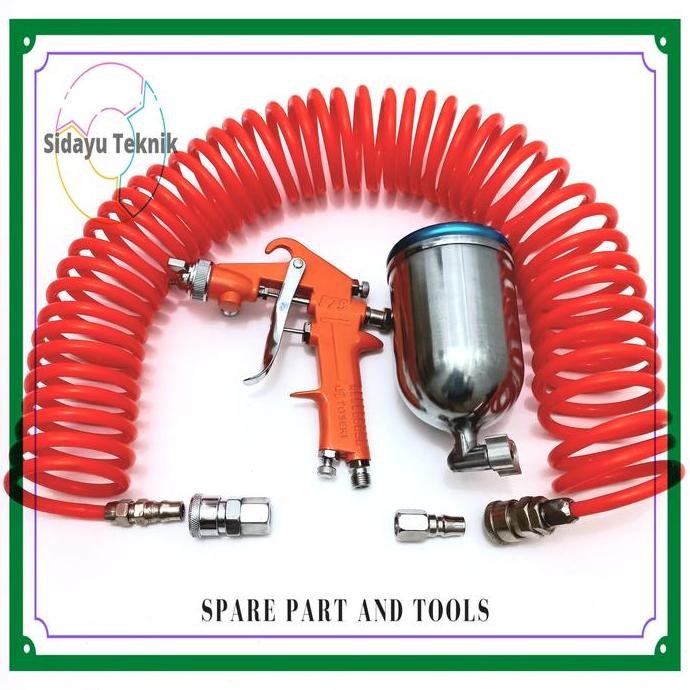 siap kirim spray gun f75 + selang kompresor angin semprot cat body motor mobil
