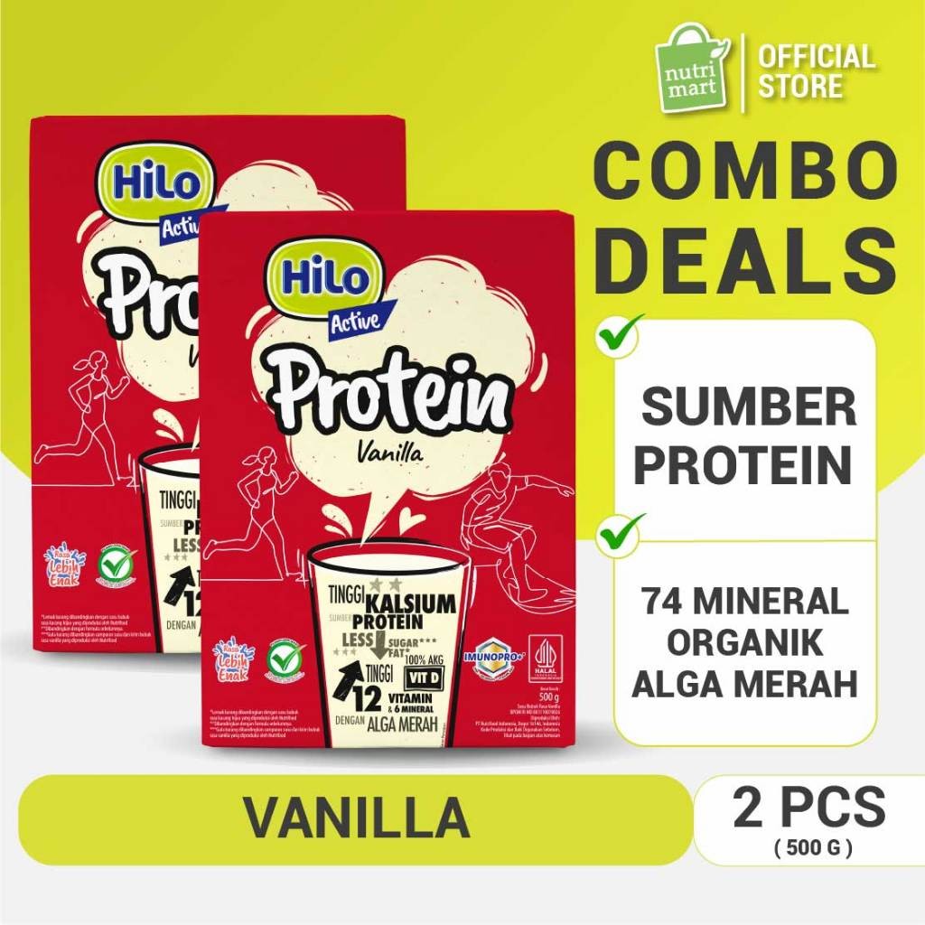 

Twin Pack - HiLo Active Vanilla 500g - Susu Tinggi Kalsium Lebih Rendah Lemak