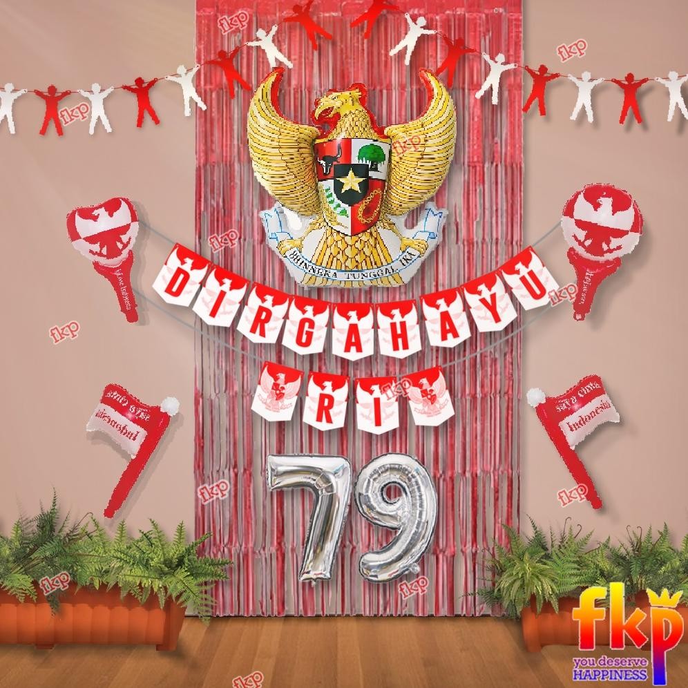 Fun Kids Party Set Dekorasi Dirgahayu Simple Garuda / Dekorasi Agustusan Hut RI / Paket Balon Agustu
