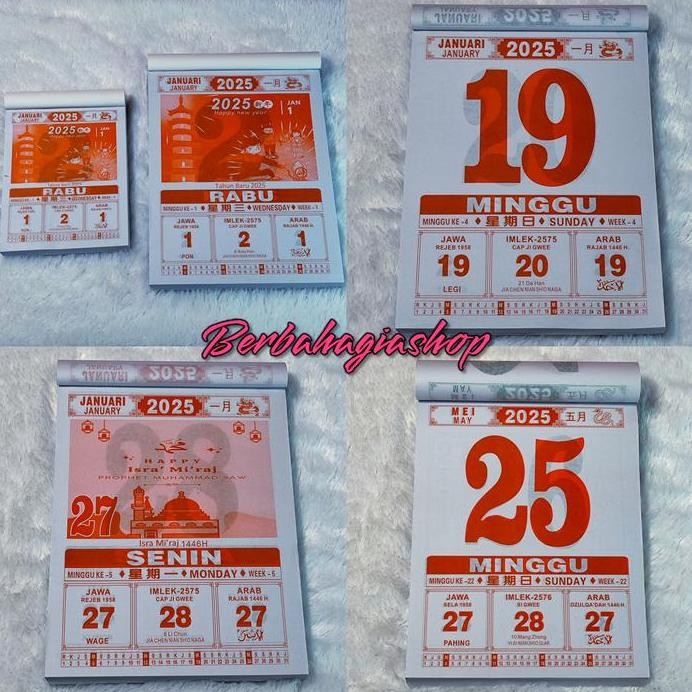

New Kalender Chinese Harian Sobek Tahun 2025 Ukuran Jumbo Besar Lokal New