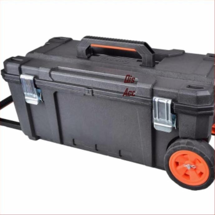 TACTIX Pro Tool Box Plastik Koper Roda 71 Cm - Hitam