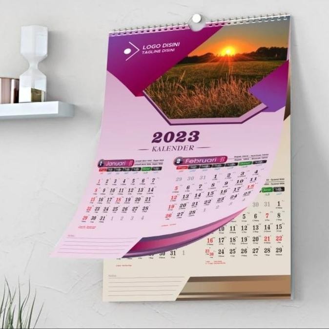

New cetak kalender dinding a3 custom,7 lembar