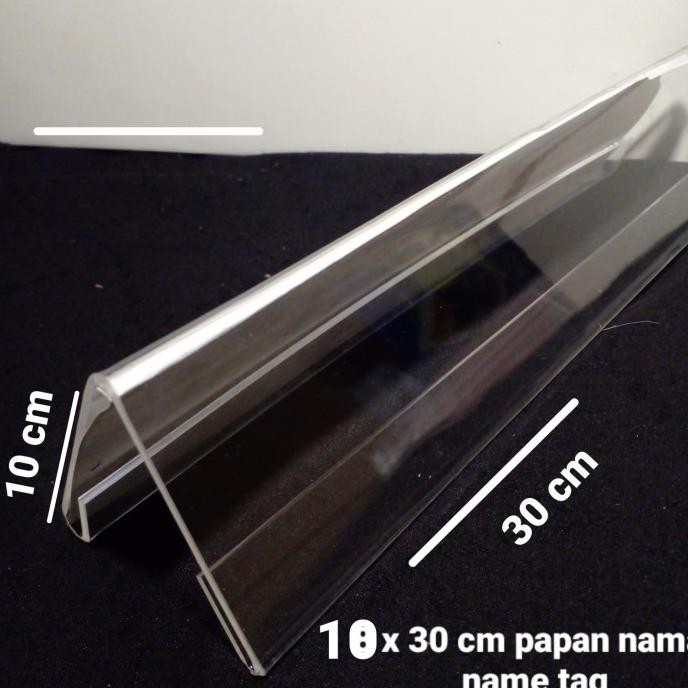 

New papan nama meja akrilik uk 10 x 30 cm tebal 2mm