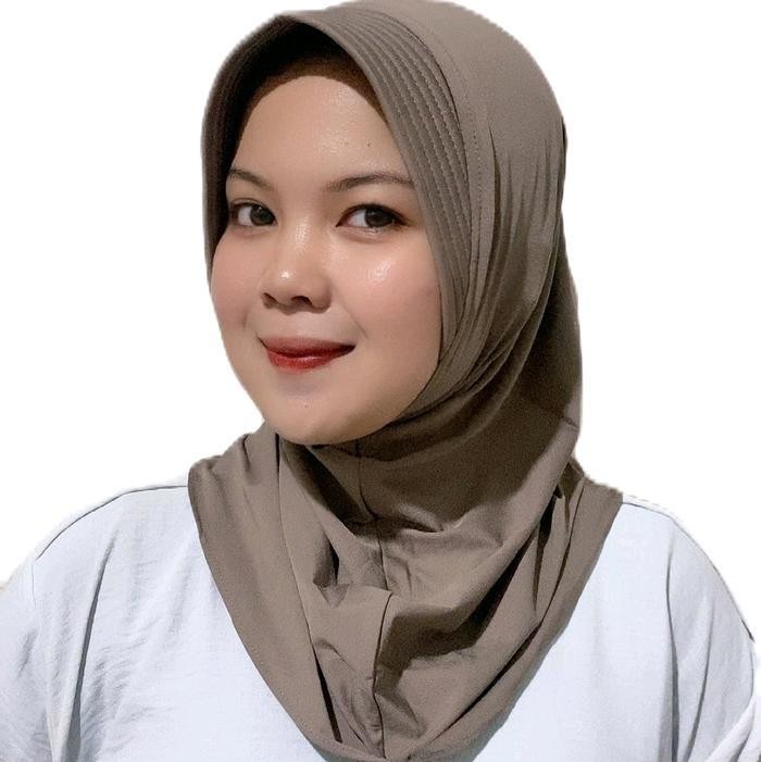 RHS Bergo Sport Instan Jersey Zoya Tebal Size S untuk Olahraga Nyaman Panjang Jilbab Muslim Kerudung