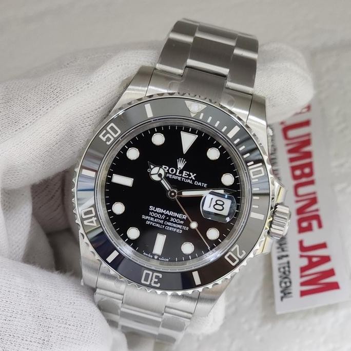 Baru JAM TANGAN MEWAH SUBMARINER 126610 41mm BLACK CERAMIC VSF
