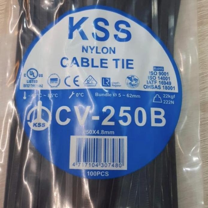 

New Kabel Tis KSS CV-250B Hitam / Cable Tie 250x4.8mm