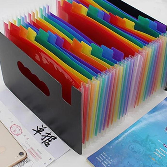 

New 12/24 Pockets Expanding File Folder A4 map Document Organizer holder