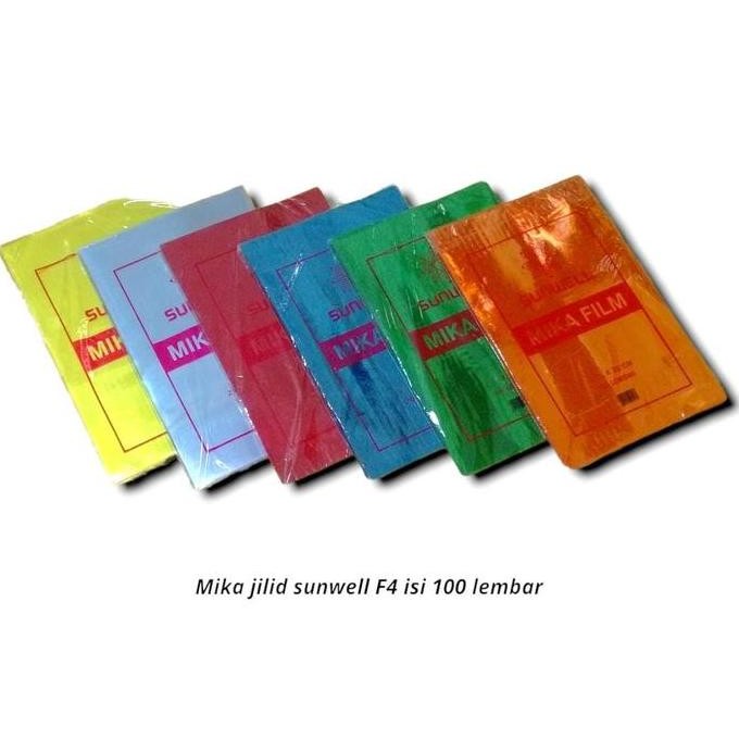 

New PLASTIK MIKA COVER JILID TRANSPARAN WARNA FOLIO ISI 100 LBR