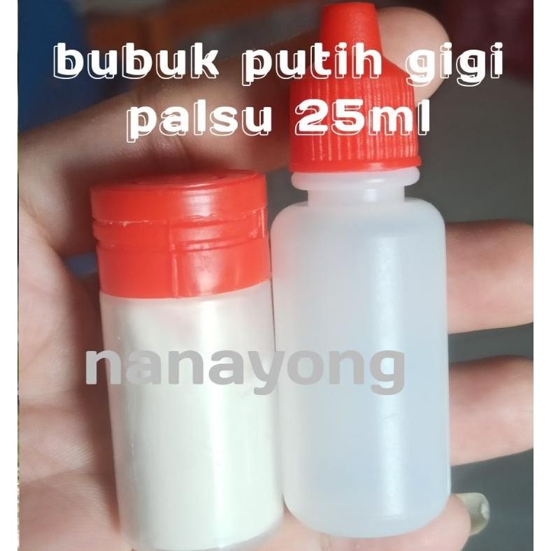 Miliki LEM GIGI PALSU BUBUK PUTIH#ACRYLIC BAHAN GIGI ,,