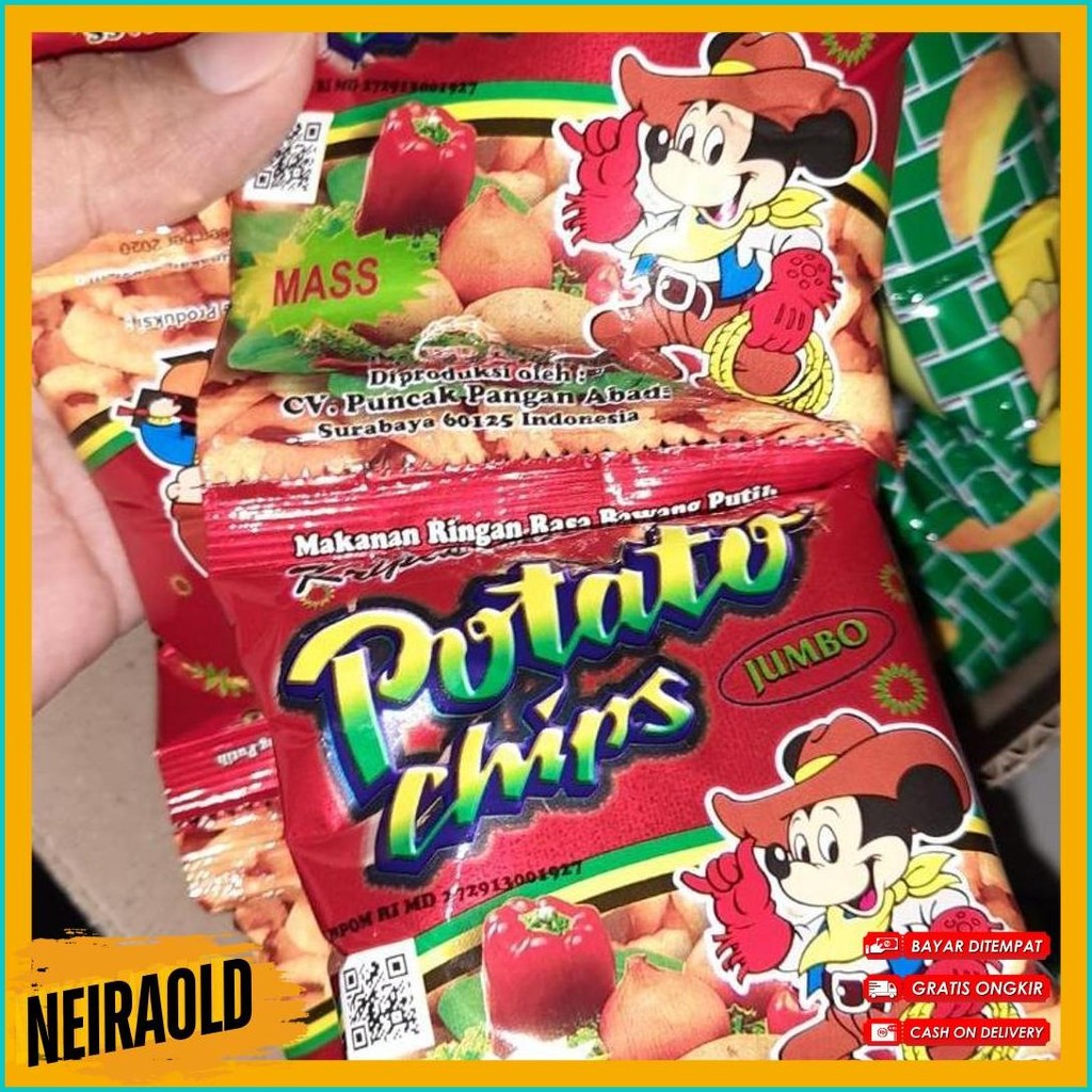 

(1 Dus) Potato Chips/Golden Chips 1 Dus 6 Renceng Diskon Setengah Harga