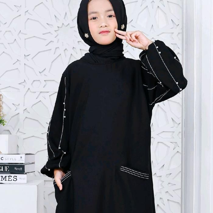 Abaya Anak Perempuan Gamis Anak Abaya Muza Abaya Anak Sahira Kombinasi Muslim Mutiara Panjang Putih 