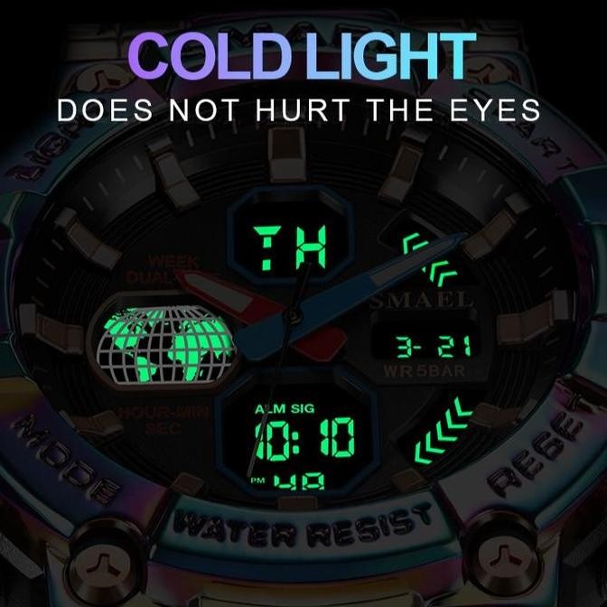 Jam Tangan Sport Analog Digital Pria Wanita Merk Smael 8027