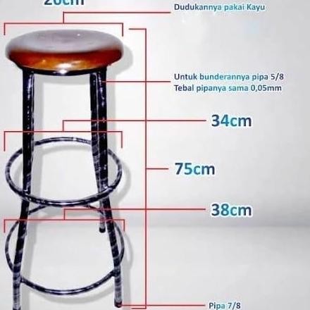 KURSI BAKSO 60 CM BANGKU CAFE KURSI BESI KURSI KAYU KURSI KONTER