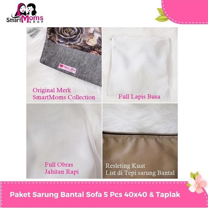 Sarung Bantal Sofa Kursi Shabby Chic Minimalis Mewah / Paket Sarung Bantal Sofa Set 40X40 Crysant La