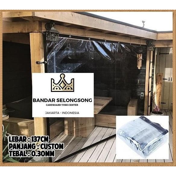 Plastik PVC Bening Krei Gazebo Outdoor Penahan Hujan Custom Meteran