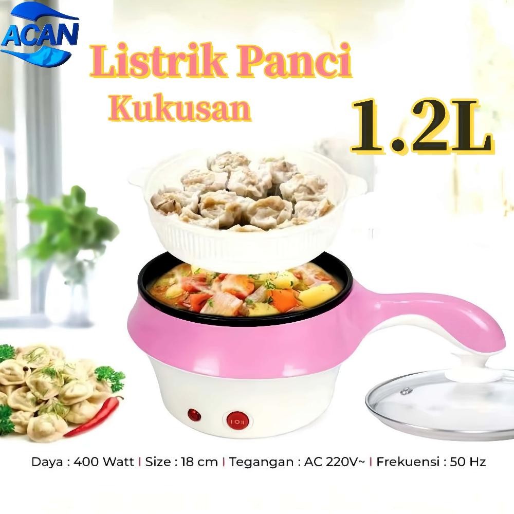 Termurah CodPanci Listrik Kompor Listrik Mini 1.2L Kompor Listrik Pelapis Anti Lengket Multifungsi A