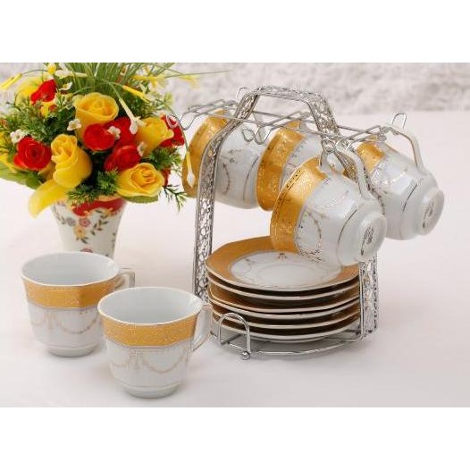 Vicenza Cups Saucers 13Pcs C78-1 / Cangkir Set Vicenza Padi