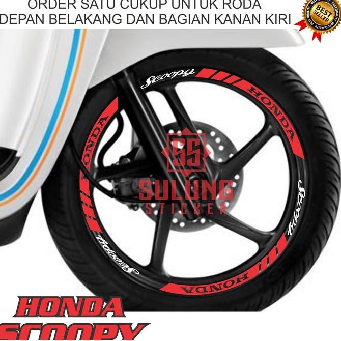 TERLARIS STIKER LIS VELG MOTOR HONDA SCOOPY CUTTING STICKER VARIASI AKSESORIS