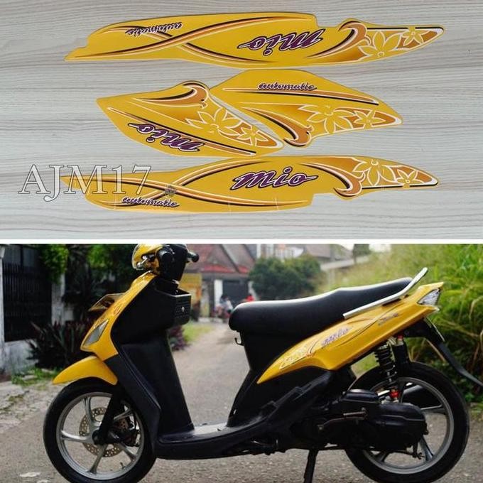 TERBARU STIKER STRIPING MOTOR MIO SPORTY 2004 KUNING