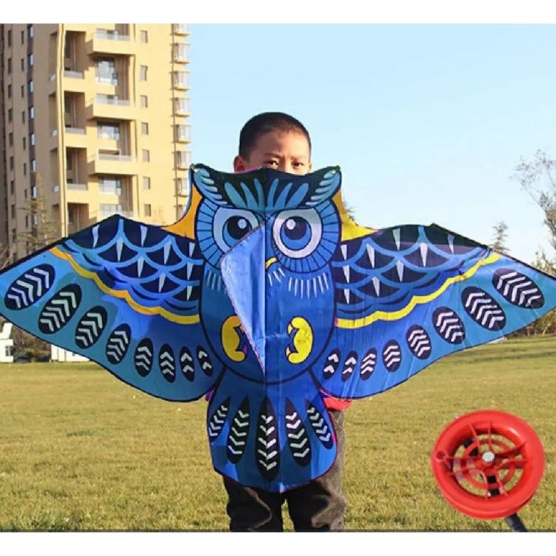 et-98 et-98 Layangan TERMURAH Parasut Burung Hantu Owl / Kakaktua/ Kelelawar +-1,5meter BESAR (Lipat
