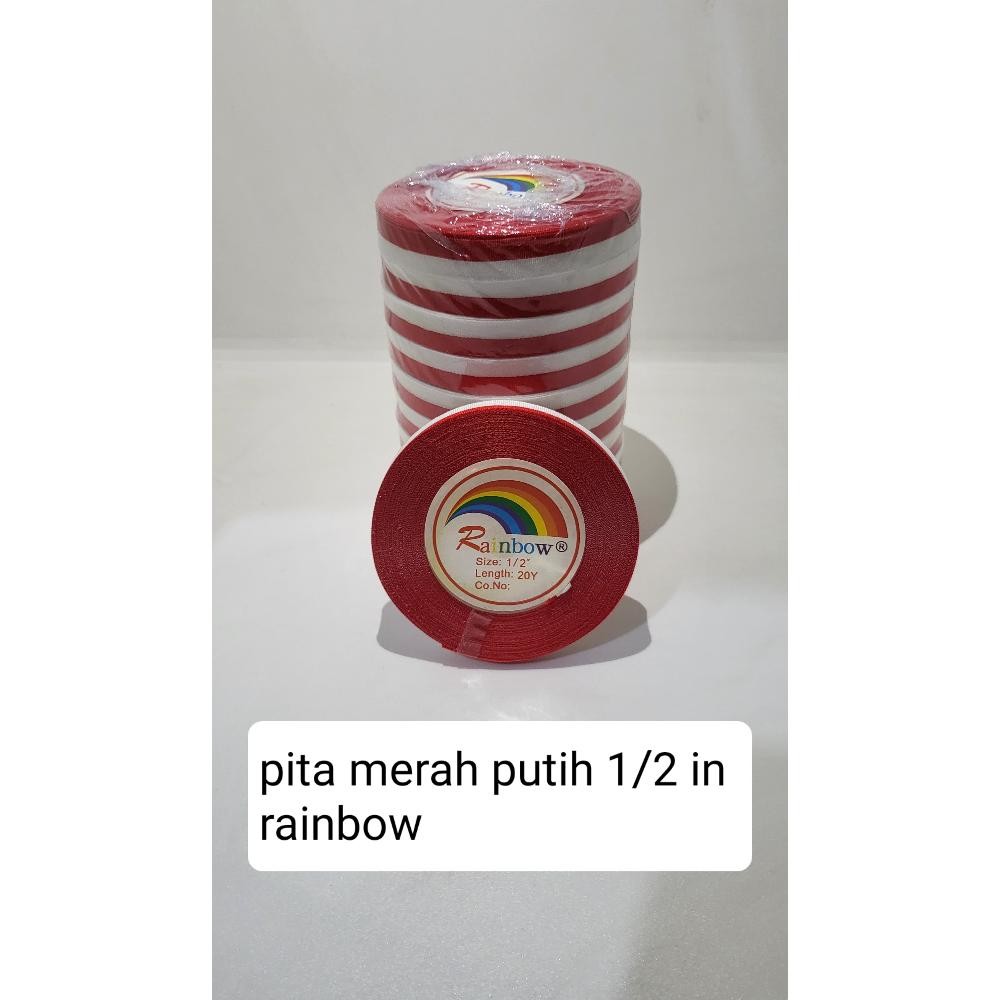 

( 1 Slop) Isi 10 Roll Pita Kain Merah Putih 1. Cm 1, Cm 1/2 Inch Pita Bendera Pita Merah Putih