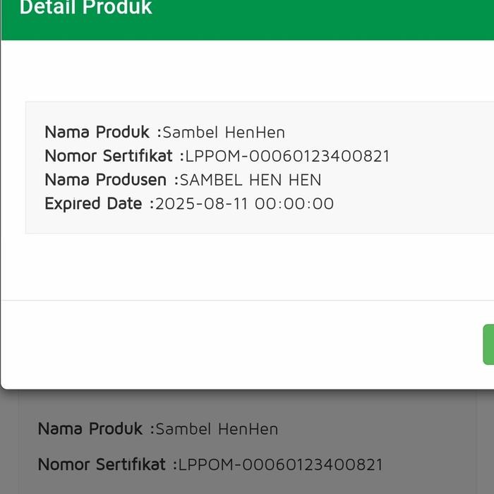 

Sambel Henhen Saus Cabe Sambal Hen Hen Pedas Derigen 5 Kg Drigen 5Kg -Gratisongkir
