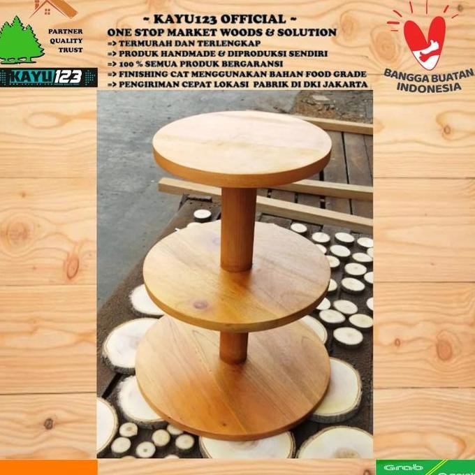 TEMPAT KUE TATAKAN KUE CAKE STAND ALAS ROTI TEMPAT RIAS KUE 3 TINGKAT