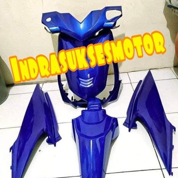 cover full body halus motor beat karbu warna biru polos