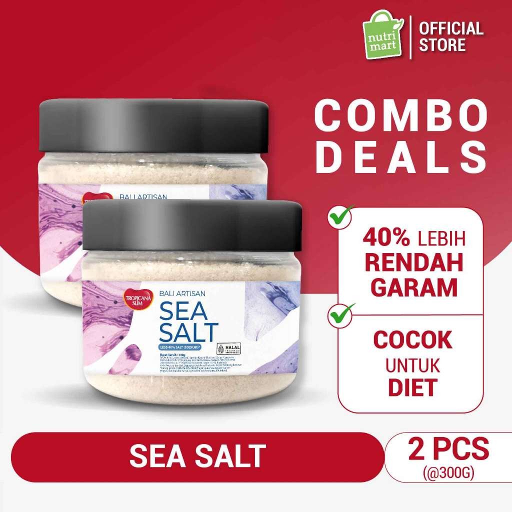 

Twin Pack - Tropicana Slim Bali Artisan Sea Salt 300 gram - Garam Bali Rendah Natrium