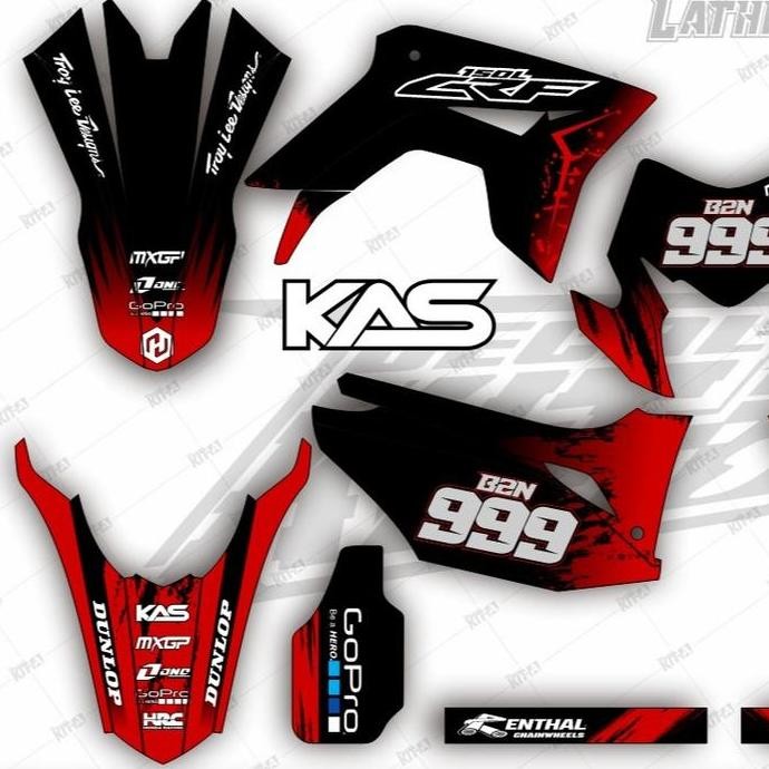 Decal stiker CRF 150L motif gradasi hitam merah