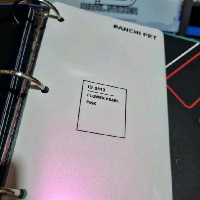 

152CM Sticker FANCHI PET113 ID-8813 Flower Pearl Pink Putih Lembayung Pink PET 152CM permeter