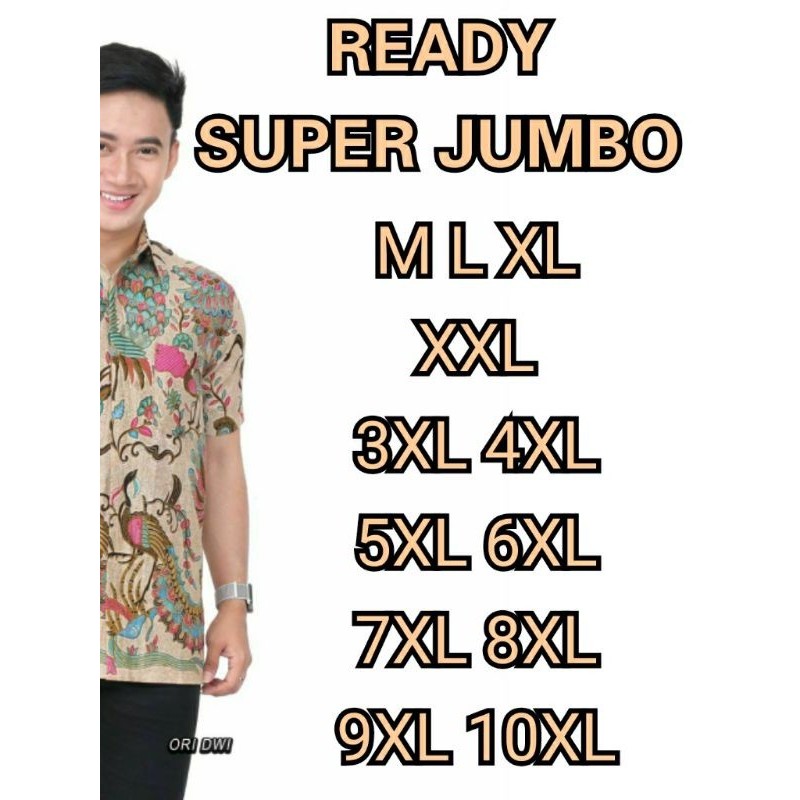 HJ9 Atasan pria | ukuran M-10XL SUPER JUMBO | Kemeja batik pendek motif merak |original pekalongan